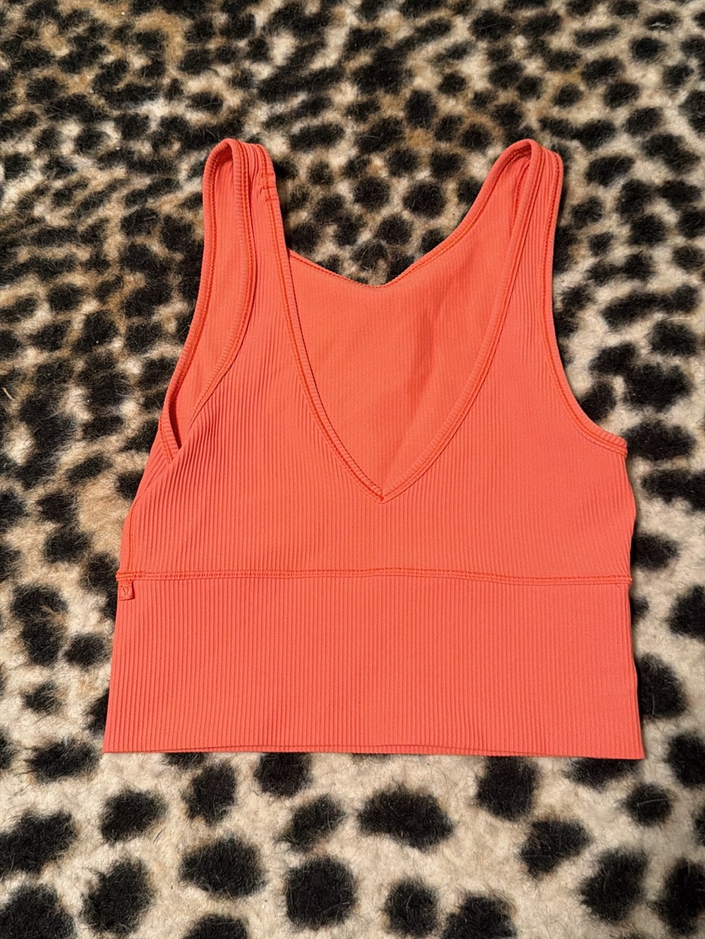 lululemon athletica Ribbed V-Neck Crop Sports Bra in Coral